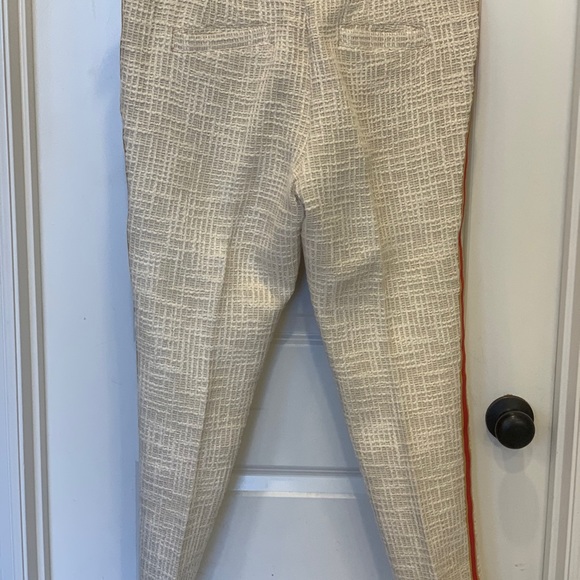 Tory Burch cropped twill pants with tuxedo stripe - Picture 3 of 5